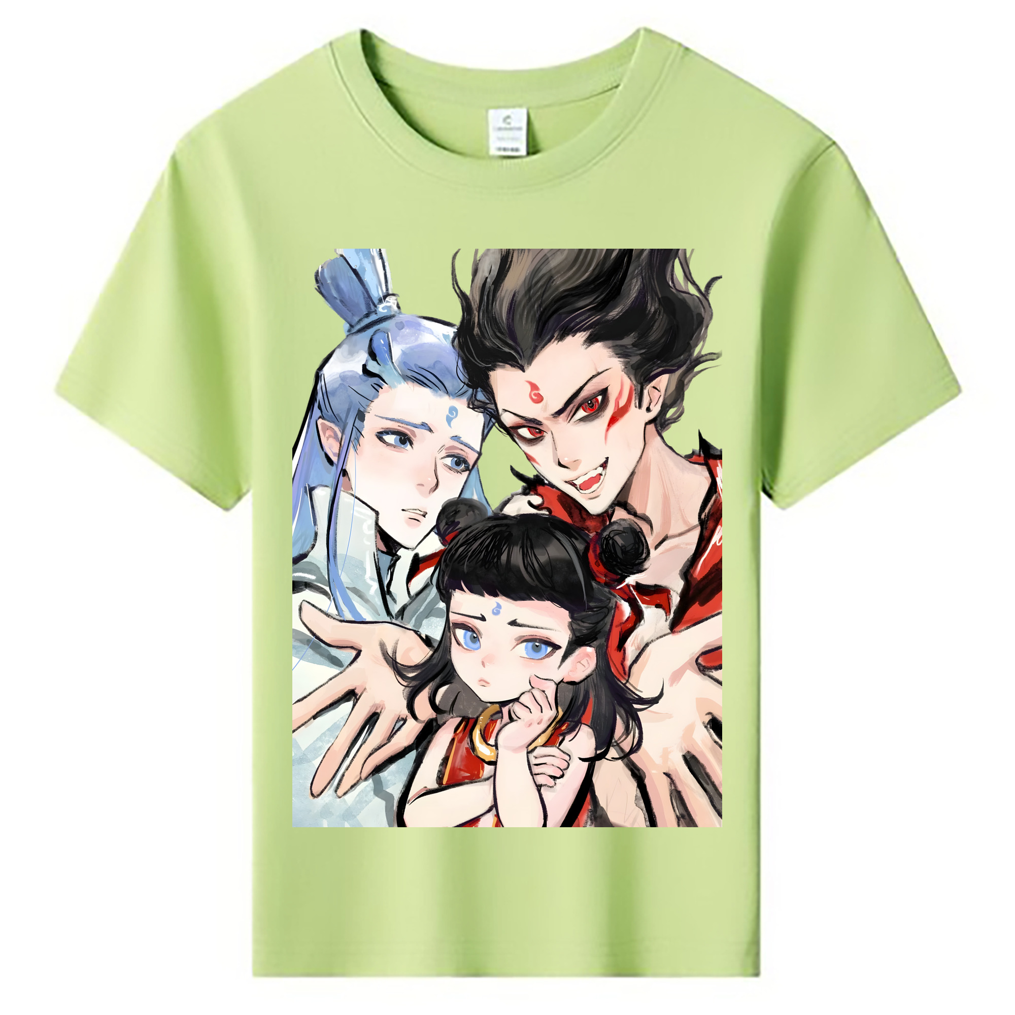（画像用） Ne Zha 2 ナタ 魔童の大暴れ 綿100％キッズTシャツ（フロントプリント）